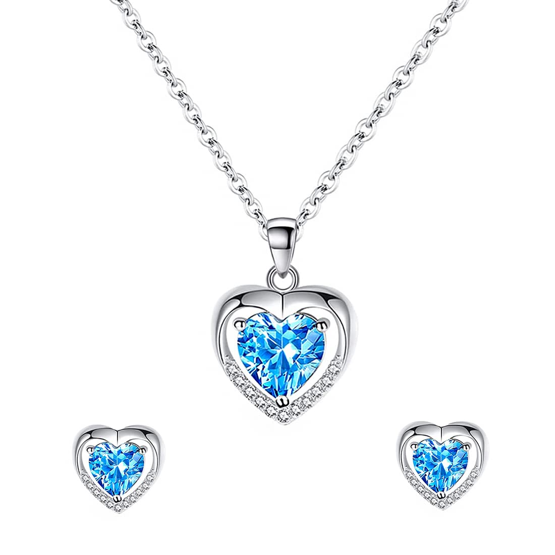 Yellow Chimes Pendant Set for Women & Girls Blue Crystal Pendant Set for Women | Pendant With Earrings Set | Birthday Anniversary Gift for Wife Birthday Gift for Girls (Heart Crystal Pendant Set) (B0BZSC682H) Amazon Price History, Amazon Price Tracker