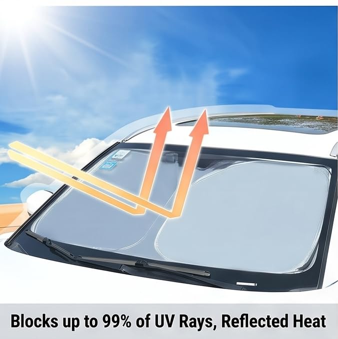 Parasol para Mazda CX-80 que reduce calor interno con corte para espejo 6