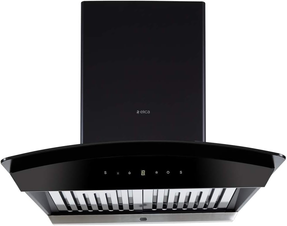 Elica 60 cm 1100 m3/HR Chimney (Escg BF 60 NERO, 1 Baffle Filter, Black