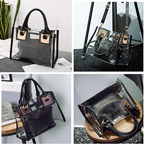 Bolso bandolera transparente 2 en 1 para mujer miniatura 4