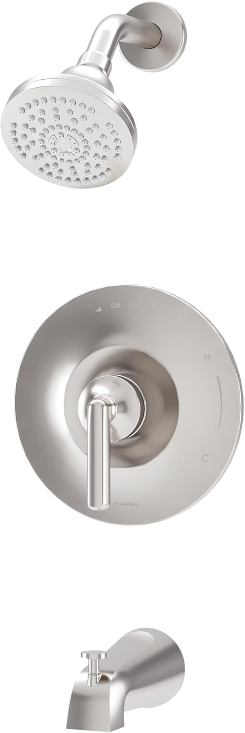 Symmons Birch HydroMersion Single Handle Tub and Shower Faucet Trim Kit in Satin Nickel - 1.5 GPM (Valve Not Included) - 5992STN15TRM