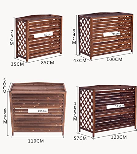Couverture de climatisation extérieure et grilles de protection pour pompe à chaleur en bois - 7