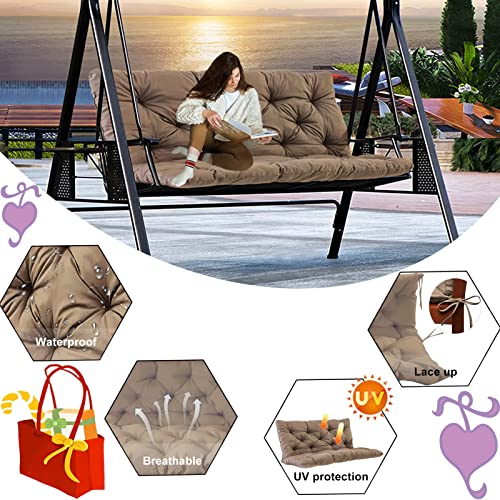 Dttra Cushions For Porch Swing, Garden Bench Seat Cushion, Waterproof Swing Replacement Cushions With Backrest And Ties, Outdoor Porch Patio Swing Non-Slip Chairs Pad (I, 40 * 60In) #TOP2