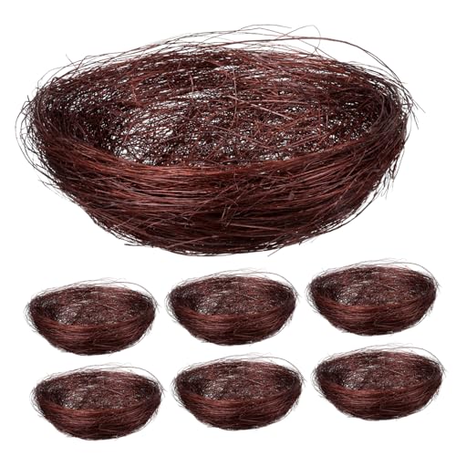 Happyyami Lot de 20 Nids D’Oiseaux Décoratifs en Fil Imitation Naturelle, Accessoire Déco pour Plats Froids, Ornements pour Maison, Bureau Et Événement,...