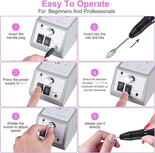 Professional Finger Toe Nail Care Electric Nail Drill Machine Manicure Pedicure Kit Electric Nail Art File Drill - Image 5