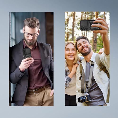 Image of Heavy Duty Back Case Cover for Samsung Galaxy S26 5G, Shockproof Samsung Galaxy S26 Back Cover, Ring Case with Kickstand and Camera Protection Shutter - Black