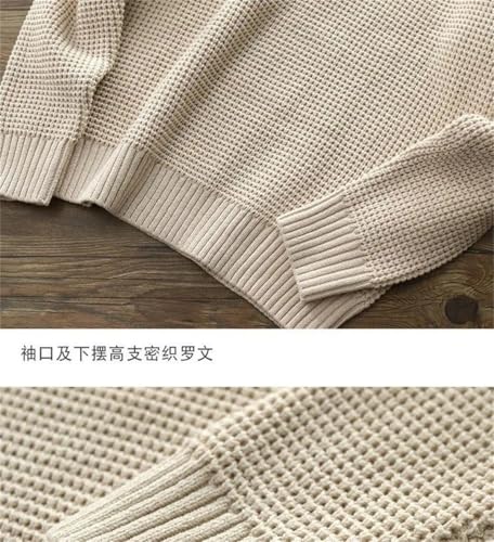 Men's Winter Round Neck Warm Fashion Solid Color Sweater Sweater Pullover Knitted Sweater3