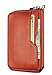 Vaultskin NOTTING HILL Minimalist Leather Zipper Wallet for Women and Men: Slim Multi Cardholder with RFID Blocking and Keychain Ring (Cognac)