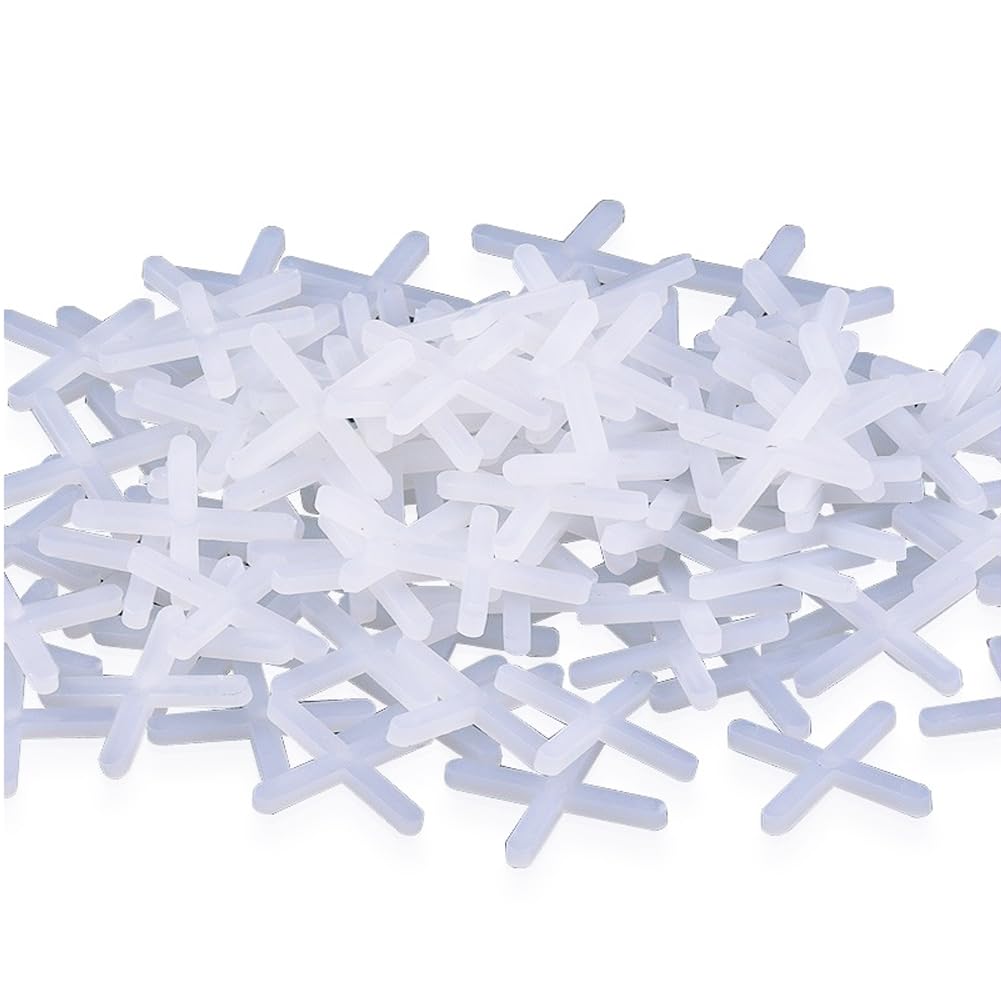 480PCS 1/12 Inch 2mm PE Plastic Tile Spacers Precise Spacing Alignment Installation Tool Cross Slab Spacers Tile Gasket for Floor Wall Tiling