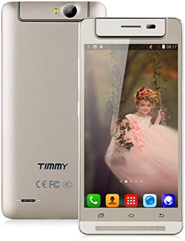 Timmy M9 3G Smartphone 5.0" Android 4.4 MTK6582 1.3MHz Quad-Core Dual SIM, 1GB RAM+8GB ROM, fotocamera rotante, OTG Smart Wake Smart Gestures Cellulare (Oro)