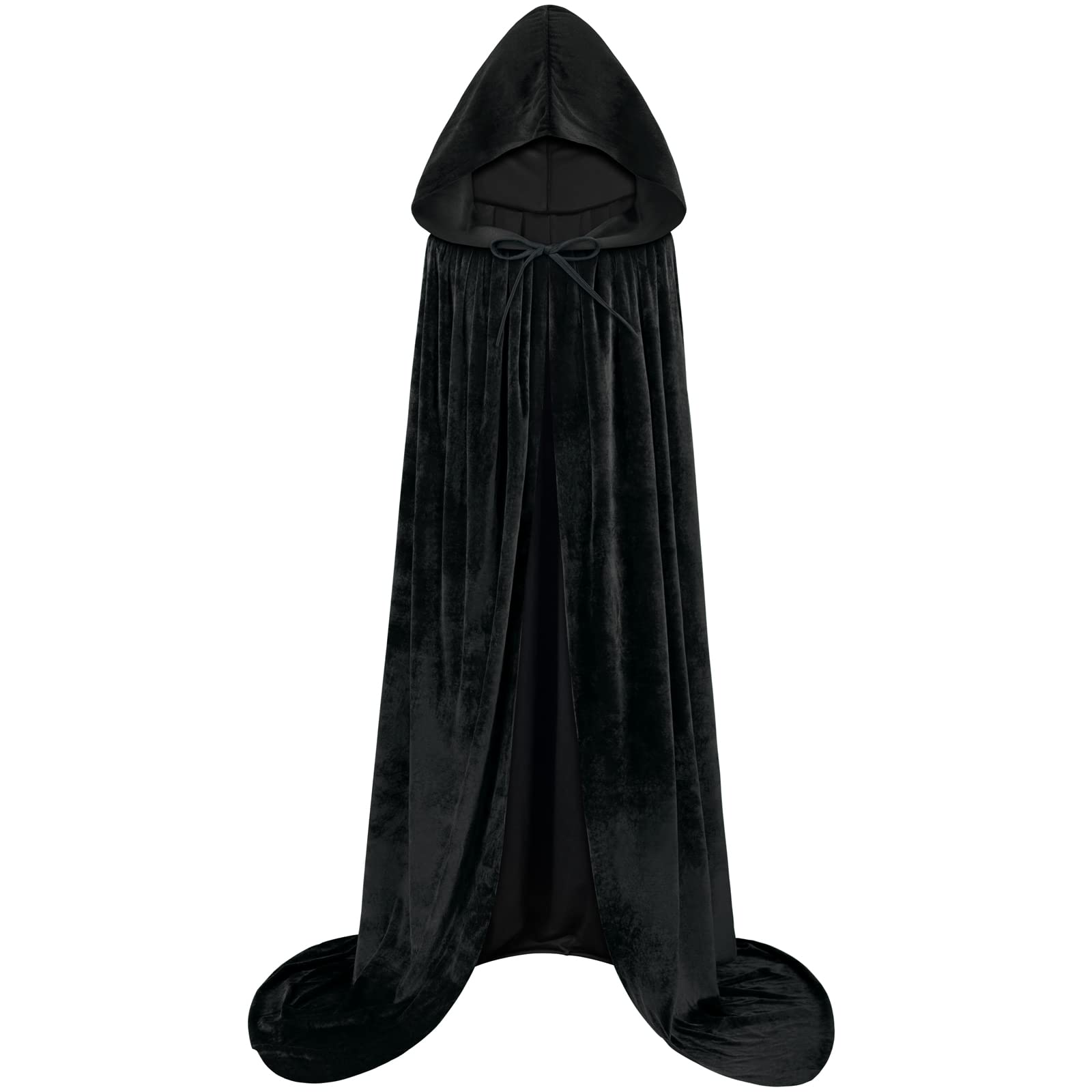Sarfel Hooded Cloak Velvet Cape with Hood Halloween Capes Women Witch Costume Vampire Cloak Wizard Robe Men Cosplay Costume