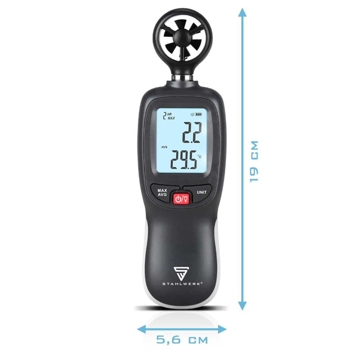 STAHLWERK Set di strumenti di misura - set per la misurazione del clima e della luce con anemometro, termoigrometro e luxmetro per la misurazione della velocità dell'aria, della temperatura, dell'umid