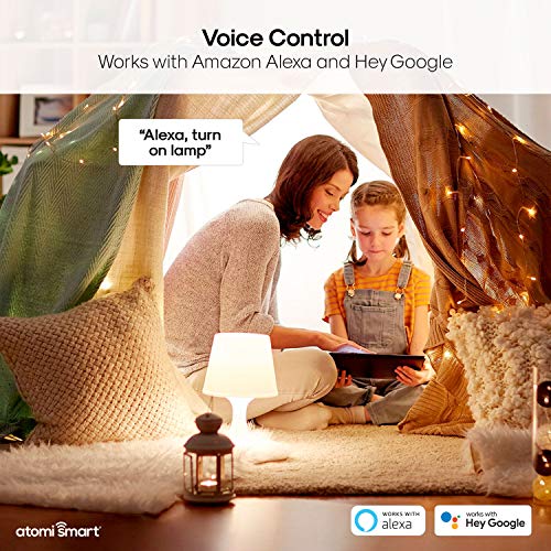 Atomi Smart Wifi White Led Bulb With Dimmable And Tunable White Light (2700K-6000K), E26 A19, No Hub Required, 60W Equivalent, Free App Download, Compatible With Alexa & Google Home, 1-Pack #TOP3