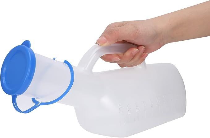 Orinal para Hombre de Plástico 1000ml con Asa Ergonómica y Tapa miniatura 3