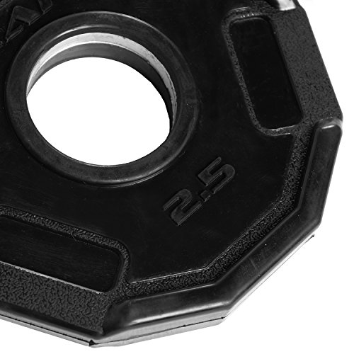 Cap Barbell 12-Sided Rubber Olympic Grip Weight Plates, Black, Single, 2.5 Pound #TOP1