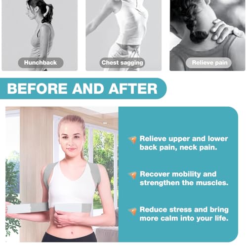 Image of HANNEA Posture Corrector for Women and Men, Adjustable Shoulder Brace Straps for Upper Back Pain Relief and Shoulder Support