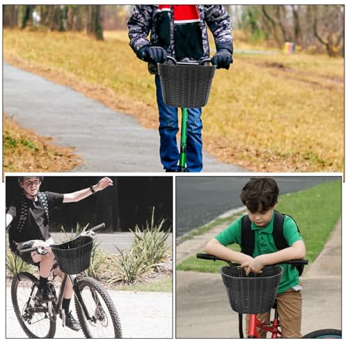 Panier à vélo robuste en tressé noir avec installation facile pré-percée - 4