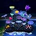 Saim® Glowing Effect Artificial Lotus Root, Leaves and Flowers for Fish Tank Decoration Plastic Aquarium Ornament