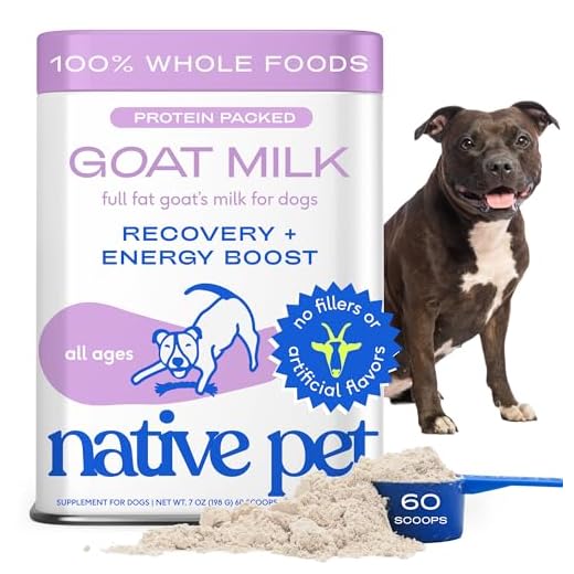 Native Pet Goat Milk Powder - Dog Food Topper for Active Dogs - Post-Activity Recovery, Energy, Immune Support, Hydration & Bone Health - Whole Goat Milk with MCTs & Essential Minerals - 60 Scoops