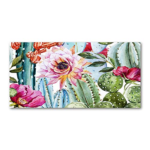 Splashback guard cuisine 100x50cm dosseret verre trempé imprimé fleurs multicolores Tulup