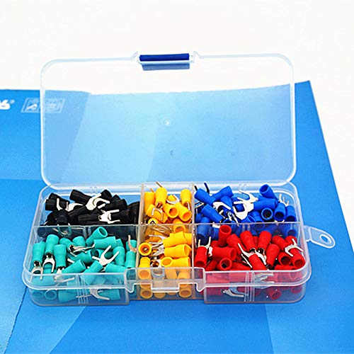 SV1.25-5 Furcate Fork Spade 22~16AWG Wire Crimp Pressed terminals Cable Wire Connector Kit.