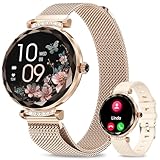 Smart Watch for Women,1.19" AMOLED Women Smart Watch With Bluetooth Call,100+ Sports Modes,Heart Rate/Blood Pressure/SpO2 Monitor,IP68 Waterproof,Fitness Tracker,Smartwatch for Android/iOS Rose Gold