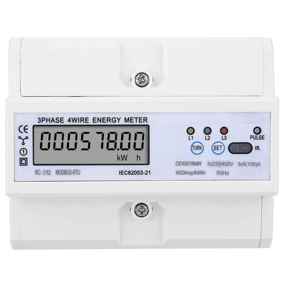 3 Faza 4 Miernik Energii, Monitor Energii Elektrycznej, Analizator z komunikacją, Wyświetlacz LCD dla Napięcia, Prądu, Częstotliwości, Współczynnika Mocy