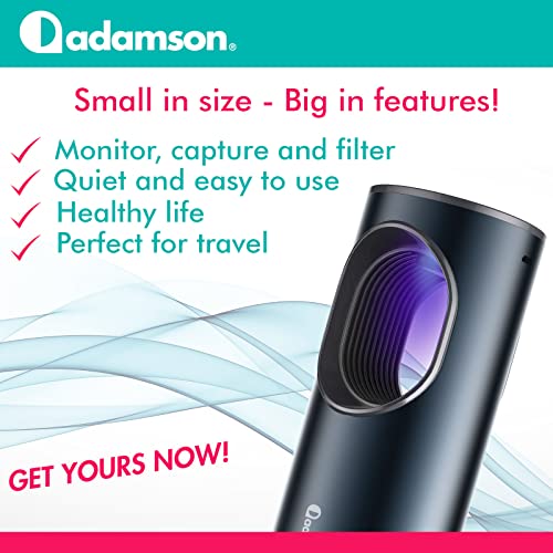 Adamson A90 - New 2023-4 In 1 - True Hepa Filter - Activated Carbon Filter - U-V Light - Air Quality Monitor - Small Portable For Bedroom Desk Car #TOP1