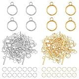 260 PCS Toggle Clasps for Jewelry Making Clasps for Bracelets Include 60 Pairs Toggle Clasp Connectors Metal Bar and Ring Closures with 200 Open Jump Rings for DIY Bracelet Necklace Gold Silver 30 Set