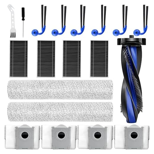 19 Stück T90 Omni Ersatzteile für ECOVACS DEEBOT T90 Omni / T90 PRO Omni Roboter-Staubsauger, Ersatzzubehör-Sets mit 1 Hauptbürste, 6 Seitenbürsten, 4 Filter, 2 Wischrollen, 4 Staubbeutel