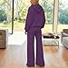 Lounge Set Two Piece Outfits Comfiest Airport 2 Piece Lounge Sweat Sets Plus Size Fall Fashion Matching Sweatsuits Wide Leg Pants Travel Outfit Winter Clothes Womens Jogging Suits (Purple,XXL)