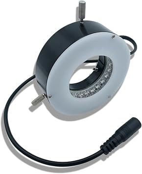 Microscope Illuminators-3W LED Ring Light Source with Diffuser Brightness Adjustable 48 Beads Ring Lamp for Microscope Industrial Camera-Inner 40mm