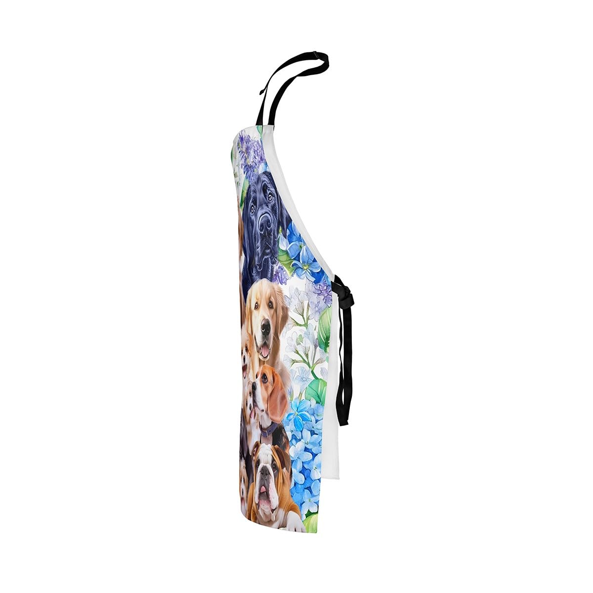 Dog Waterproof Apron Cute Cartoon Dogs Bib Apron with Adjustable Neck Pet Puppy Animal Design Apron for Women Men Lovely Pug Bulldog Collage Pattern Cooking Kitchen Chef 78x66cm - Image 4