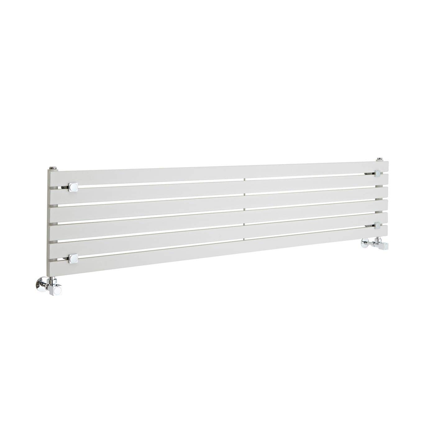Milano White Capri Horizontal Single Flat Panel Radiator - 354Mm X 1600Mm