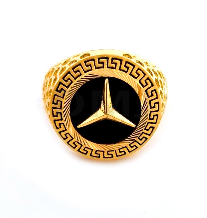 DMJ Premium Heavy Mercedes Gold Look Finely Detailed Handmade Ring For Men Brass Gold Plated Ring (B0D7HRQP8V) Amazon Price History, Amazon Price Tracker