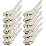 Hinomaru Collection Melamine Soup Spoon 5.5 Inches Length Won Ton Noodle Soba Soup Spoons for Home...