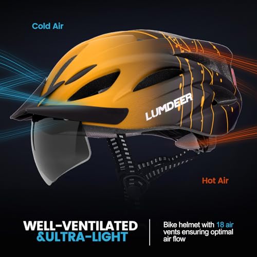 Casco de bicicleta con gafas magnéticas LUMDEER para evitar el viento 4