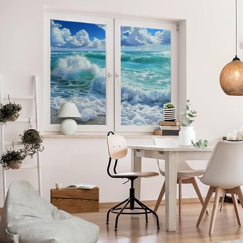 Vinilo Prisma para Ventana Privacidad Colorido Ocean 17.7x23.6 pul x2 miniatura 5