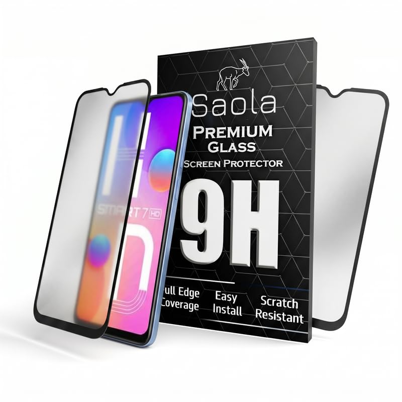 Image of Saola Anti-Glare Matte Screen Protector for Infinix 7 HD 4G | Smooth Touch Finish, 9H Strength Glass, Full Coverage, Bubble-Free Installation Kit | Quick & Easy Application | Pack of 1