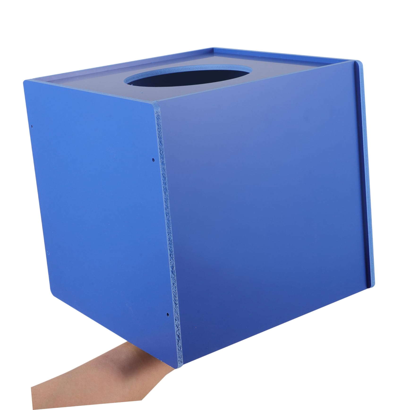 ABOOFAN Boite Facile à Utiliser Urne Cubique Trou de 12cm Tirage Sort en PVC Bleu Événements d'entreprise et Fêtes d'anniversaire