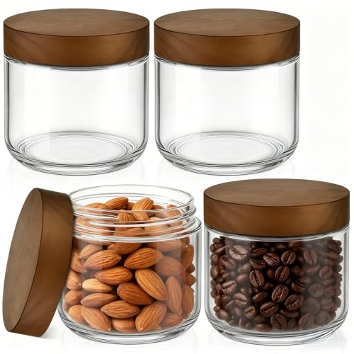Bumobum 8 oz Glass Mason Jars with Lids, Small Glass