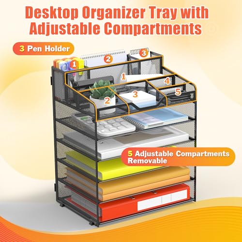 Organizador de escritorio de 6 niveles y almacenamiento de archivos DocNest 5
