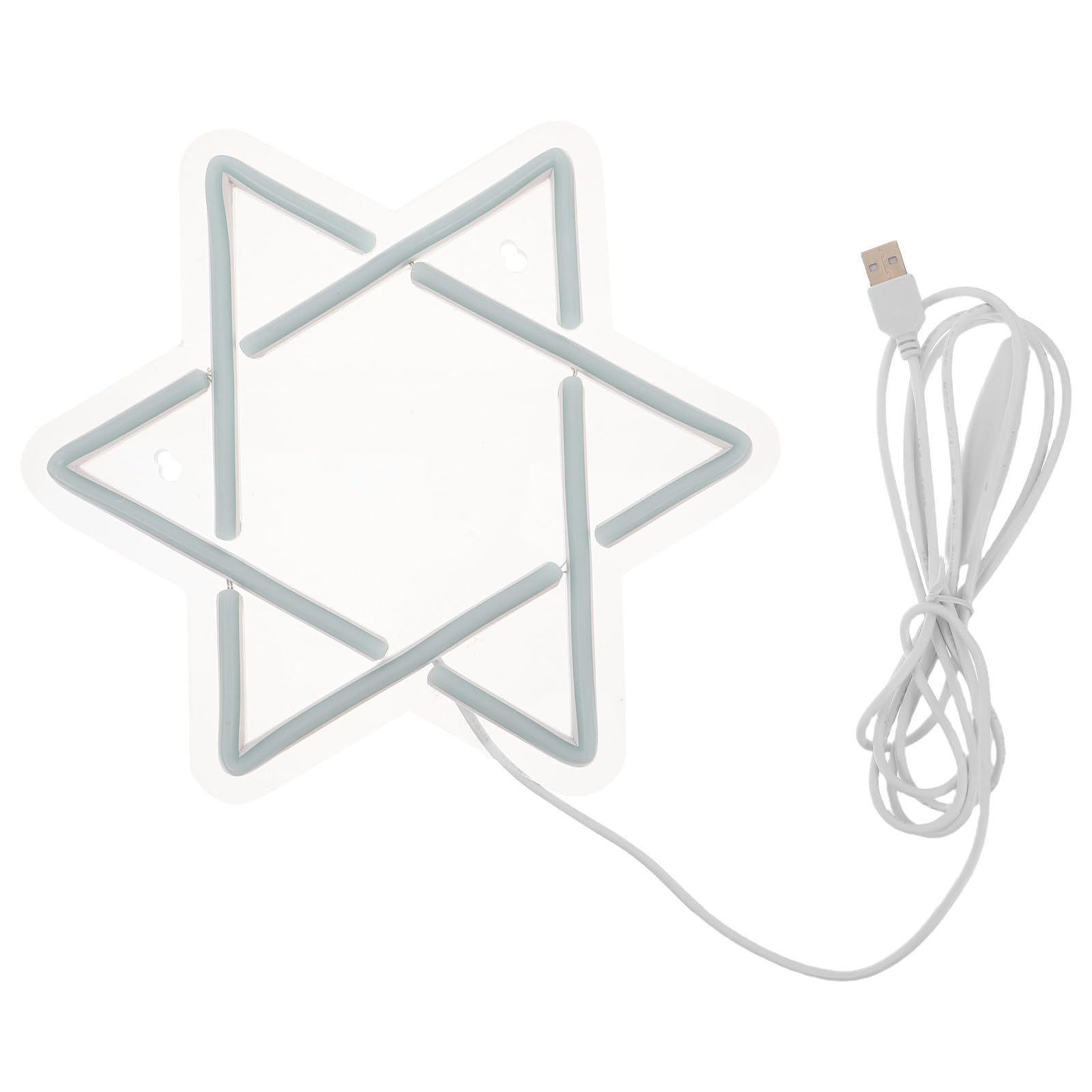STOBAZA Luces de Neón Hexagramas Luces LED Azules de Hanukkah Decoración de Estrella de David para Habitación Letrero de Neón LED de Estrella de David para Fiesta Judía