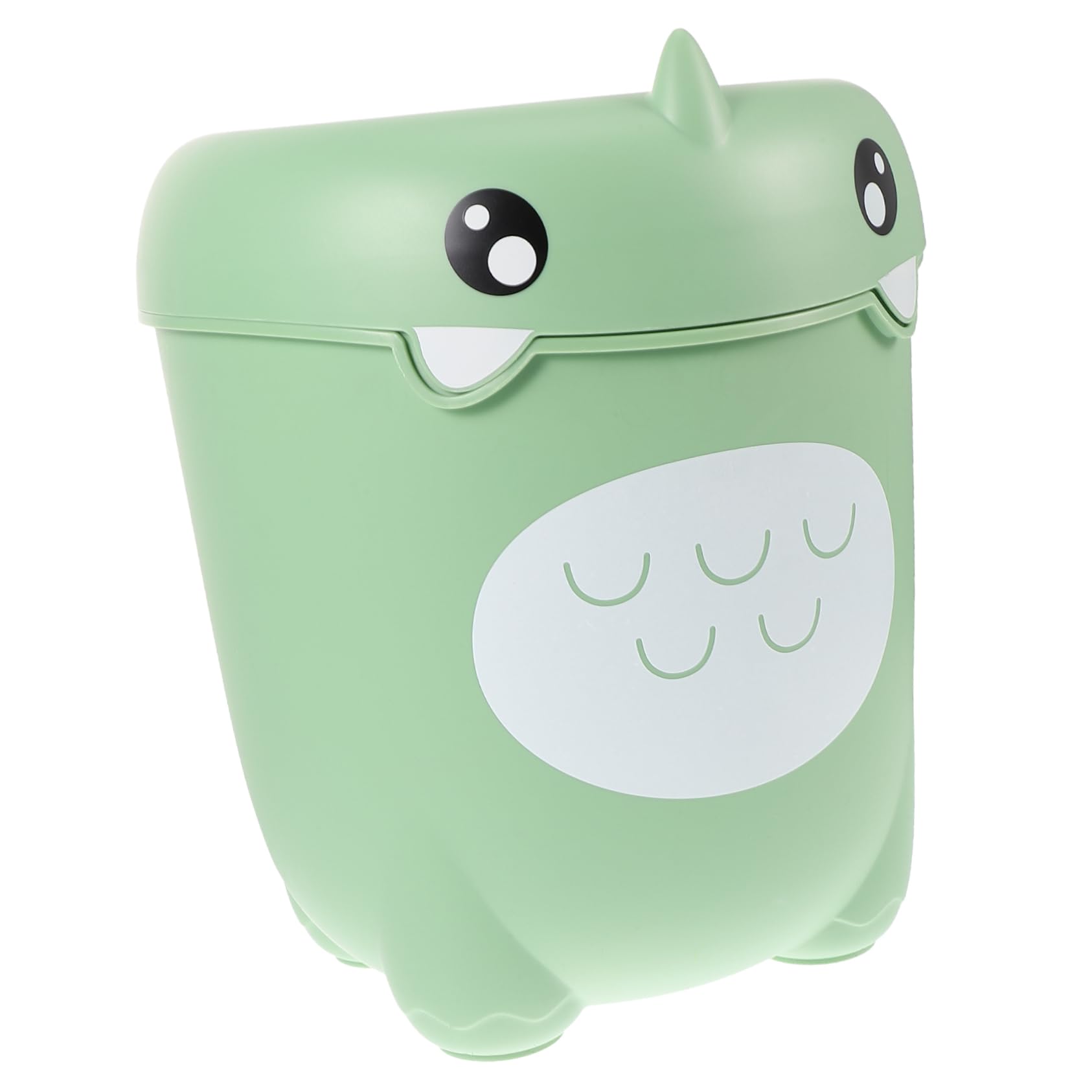OUNONA Cartoon Dinosaur Lidless Trash Bin for Room Cute Waste Basket for Boys and and Convenient Waste Can for Bathroom Kitchen and Bedroom