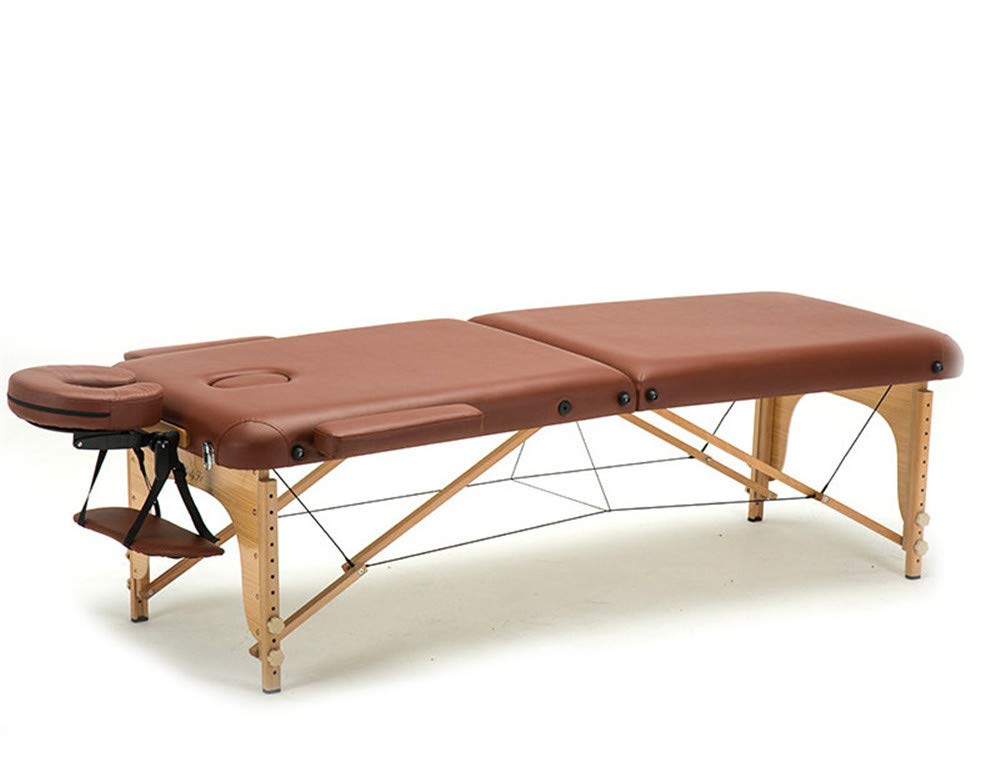 Table de massage en hêtre importé lit de massage bicolore marron 84''
