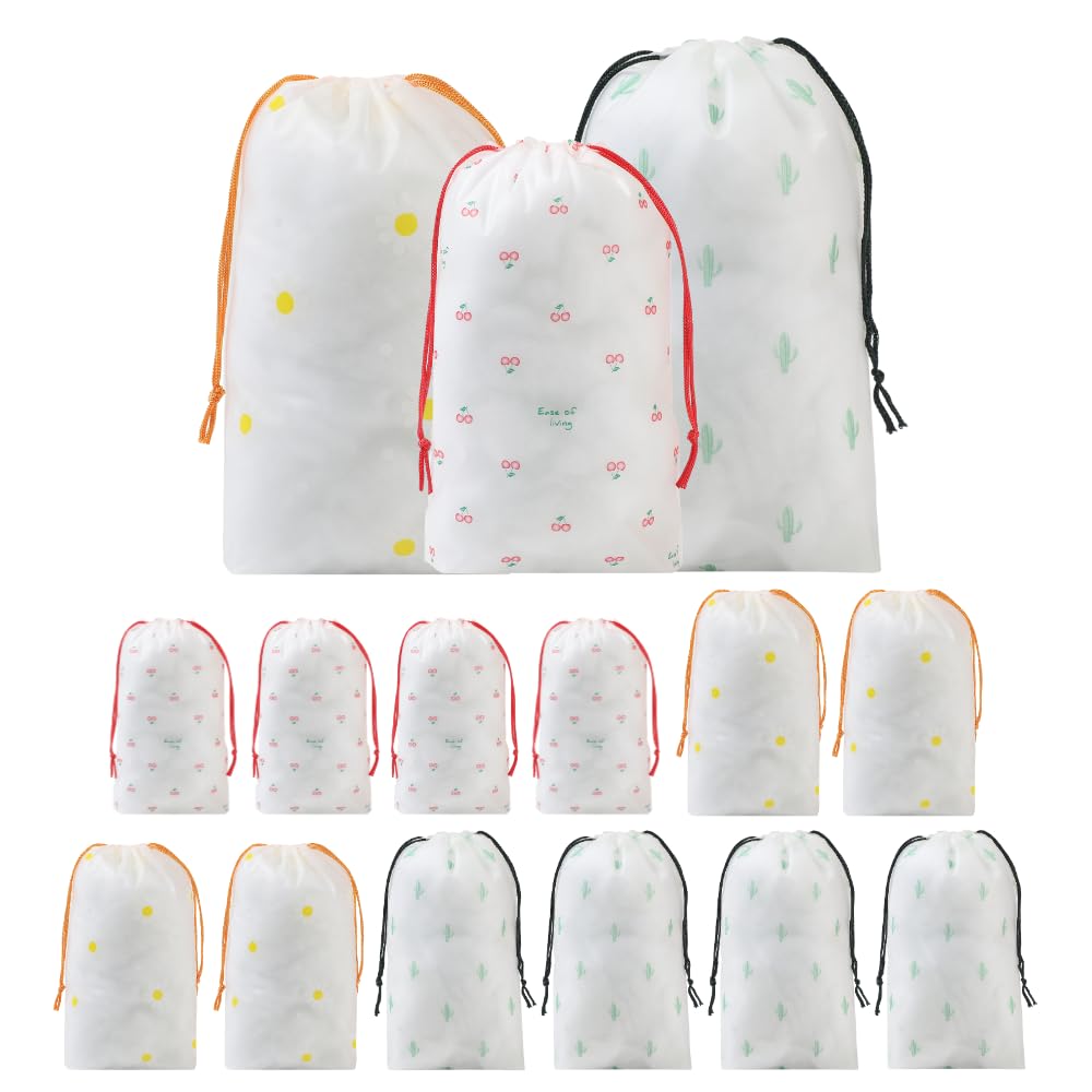 Amazon.co.jp｜ANAMO 巾着袋 防水 ビニール 巾着 15枚入り (さくらんぼ