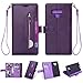 Samsung Note 9 Case,Galaxy Note 9 Wallet Case,FLYEE 10 Card Slots Premium Flip Wallet Leather Magnetic Case Purse with Zipper Coin Credit Card Holder Cover for Samsung Galaxy Note 9 Purple