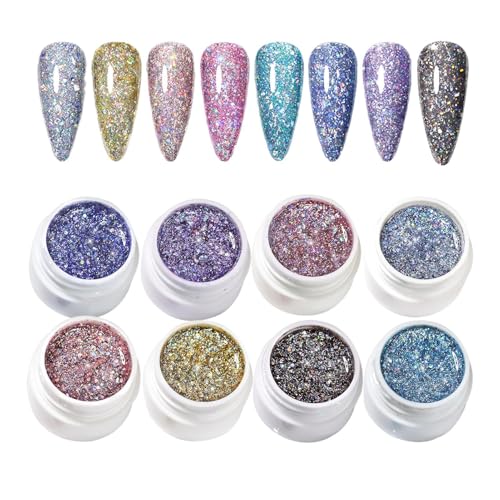 Barniz brillante de Starlight Broken - Nueva tendencia 2025 - Purpurina de diamante prismática - Ideal para manicura y - 7 ml