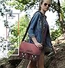 FANDARE Umhängetasche aus Segeltuch, Unisex, Schultertasche, Herren/Damen, Segeltuch, Messenger-Tasche, 7,9 Zoll, iPad, Schultertasche, für Arbeit, Uni, Reisen, Sport, Weinrot, L, Vintage, Rotwein, L, #1