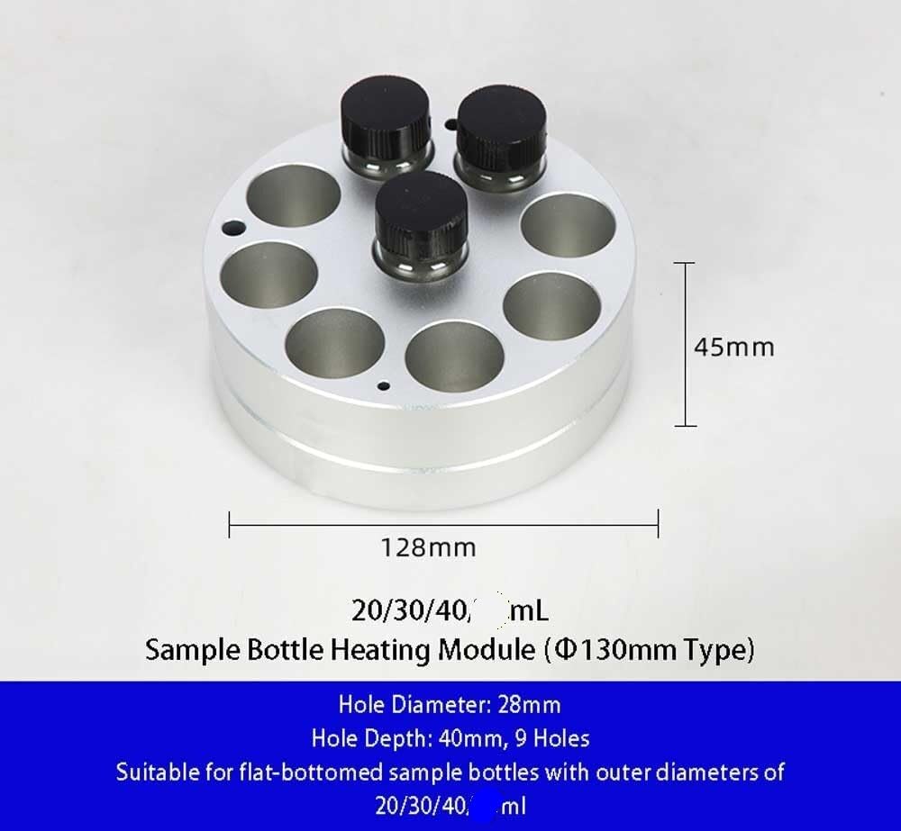 1 Stück Labor-Probenflaschen-Heizmodul – Aluminium-Trockenbad-Heizblock for Magnetrührer(20/30/40mL Module)